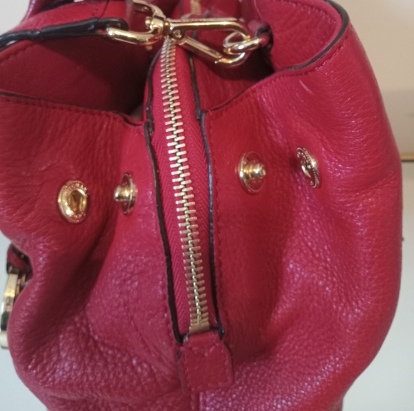Michael Kors Red Bedford Leather Satchel Bag - Picture 9 of 14
